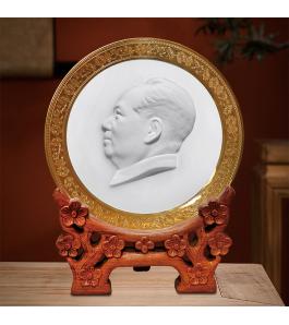 《毛泽东主席浮雕瓷像》金边（大球泥）