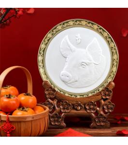 《十二生肖.猪》瓷盘